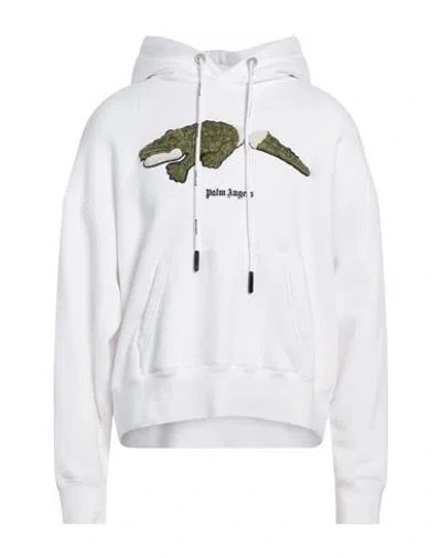 Palm Angels Man Sweatshirt White Size S Cotton, Elastane, Wool, Acrylic, Polyester