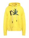 Palm Angels Broken Palm Embroidered Hooded Sweatshirt In Yellow