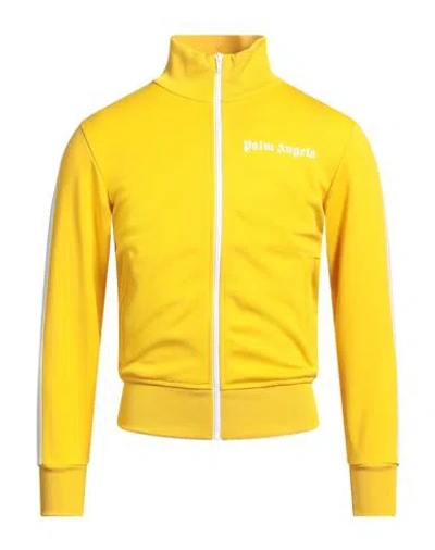 Palm Angels Man Sweatshirt Yellow Size Xs Polyester, Elastane