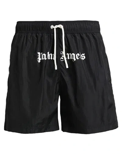 PALM ANGELS PALM ANGELS MAN SWIM TRUNKS BLACK SIZE L POLYESTER