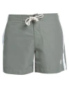 Palm Angels Man Swim Trunks Military Green Size L Polyester In Green