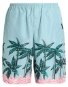 Palm Angels Palms Row Long Swimshorts In Blue
