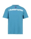 Palm Angels Man T-shirt Azure Size M Cotton, Polyester In Blue