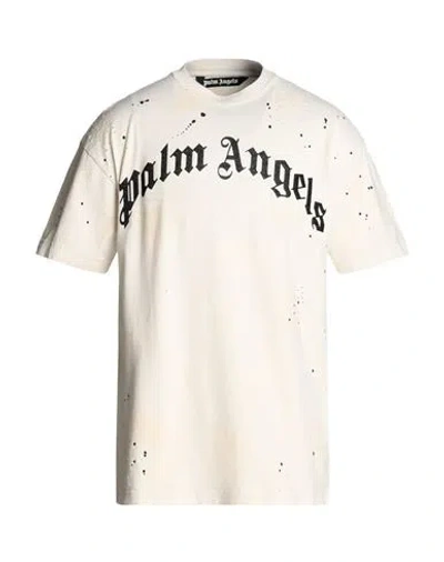 Palm Angels Man T-shirt Beige Size L Cotton, Polyester