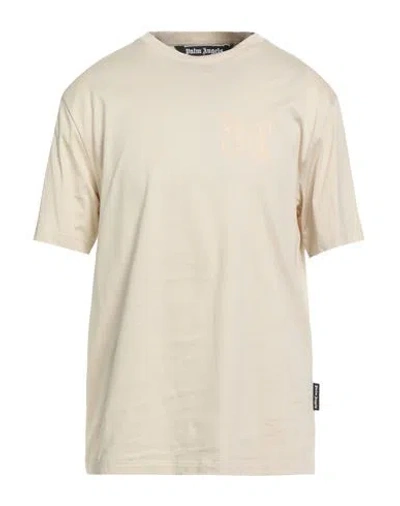Palm Angels Man T-shirt Beige Size L Cotton, Polyester