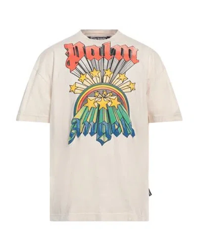 Palm Angels Man T-shirt Beige Size Xl Cotton In Neutral