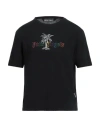 Palm Angels Man T-shirt Black Size L Cotton, Linen, Polyester