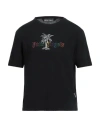 Palm Angels Man T-shirt Black Size S Cotton, Linen, Polyester