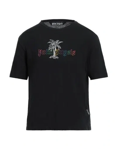 Palm Angels Man T-shirt Black Size M Cotton, Linen, Polyester