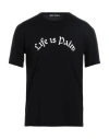 Palm Angels Man T-shirt Black Size L Cotton, Polyester In Black