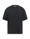 Palm Angels Men Black Cotton T-shirt In Black