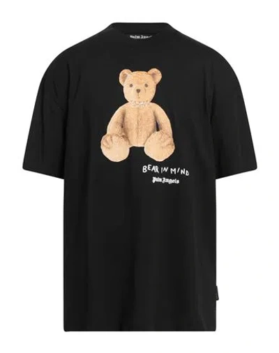 Palm Angels Cotton Crew Neck T Shirt Teddy Bear In Black