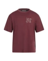 Palm Angels Monogram Cotton T-shirt In Red