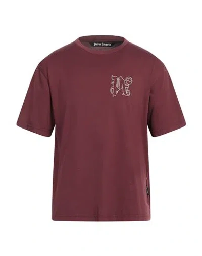 Palm Angels Monogram Cotton T-shirt In Red