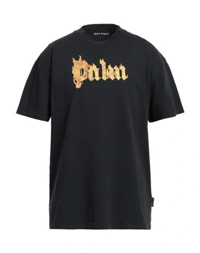 Palm Angels 'burning Logo T-shirt In Black