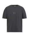 Palm Angels Man T-shirt Charcoal Size M Cotton In Gray