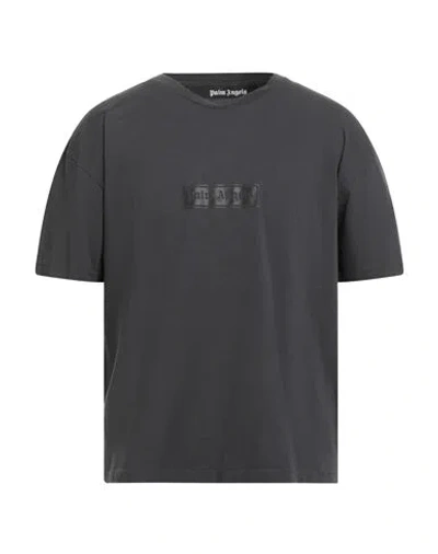 Palm Angels Man T-shirt Charcoal Size M Cotton In Gray