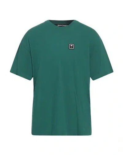 Palm Angels Man T-shirt Emerald Green Size M Cotton, Polyester, Pvc - Polyvinyl Chloride