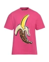 Palm Angels Man T-shirt Fuchsia Size M Cotton In Pink
