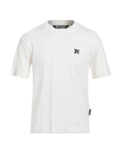 Palm Angels Man T-shirt Ivory Size L Organic Cotton, Polyester