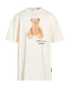 Palm Angels Man T-shirt Ivory Size Xl Cotton