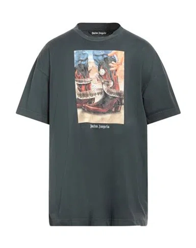 Palm Angels Man T-shirt Lead Size L Cotton In Grey
