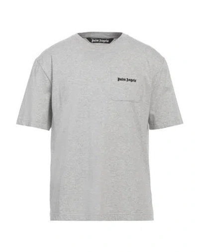 Palm Angels Man T-shirt Light Grey Size Xl Cotton, Polyester