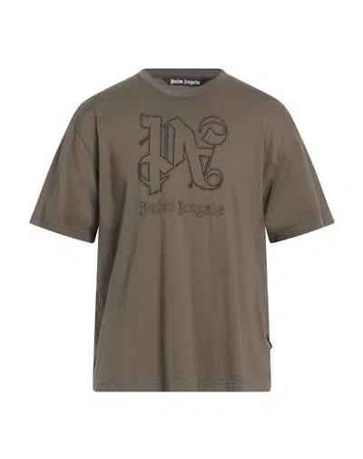 Palm Angels Man T-shirt Military Green Size S Cotton, Polyester