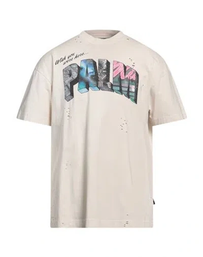 Palm Angels Man T-shirt Off White Size M Cotton