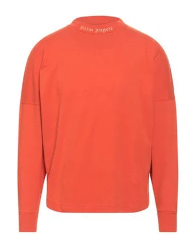 Palm Angels Man T-shirt Orange Size Xs Cotton