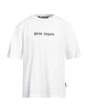Palm Angels White Short-sleeved T-shirt With Monogram Pa Embroidery In White