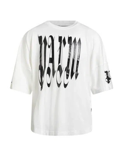 Palm Angels Man T-shirt White Size L Cotton In Neutral