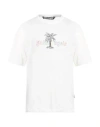 Palm Angels Man T-shirt White Size L Cotton, Linen, Polyester