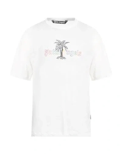 PALM ANGELS PALM ANGELS MAN T-SHIRT WHITE SIZE L COTTON, LINEN, POLYESTER