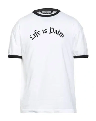 Palm Angels Man T-shirt White Size M Cotton, Polyester, Viscose
