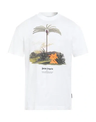 Palm Angels Man T-shirt White Size Xl Cotton, Polyester