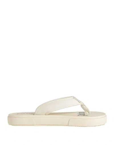 Palm Angels Man Thong Sandal Ivory Size 8 Textile Fibers