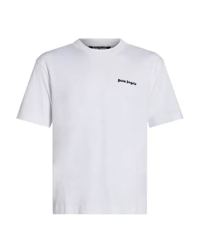 Palm Angels Man T-shirt Navy Size L Organic Cotton In White