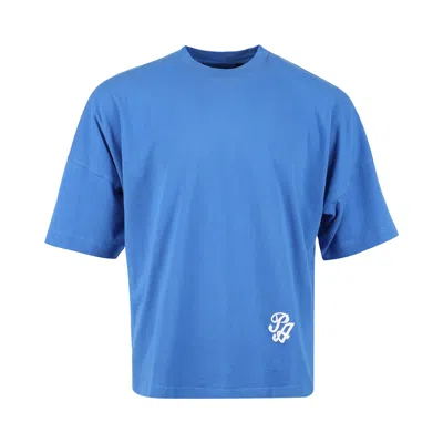 Pre-owned Palm Angels Marine Logo Over Tee 'blue/white'