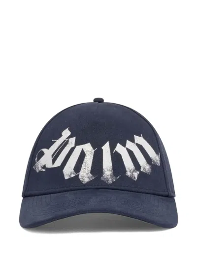 Palm Angels Maxi Logo Cap In Blue