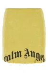 Palm Angels Gd Destroyed Straight Skirt In Yellow