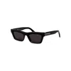 Palm Angels Melrose Dark Grey Rectangular Unisex Sunglasses Peri108 1007 51 In Black