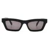 Palm Angels Melrose Dark Grey Rectangular Unisex Sunglasses Peri108 1007 51 In Black
