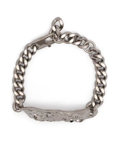 Palm Angels Silver Melted Chain Bracelet In Silver - Transpare
