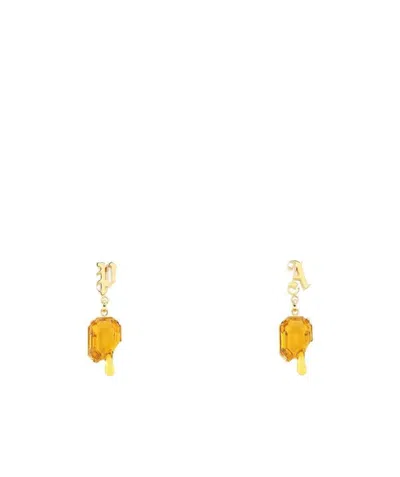 PALM ANGELS PALM ANGELS MELTING STONES LETTERING EARRINGS