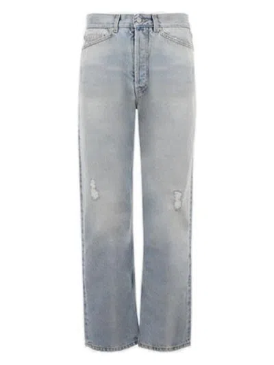 PALM ANGELS MEN'S 5-POCKET STRAIGHT-LEG JEANS