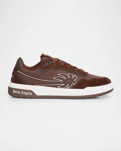Palm Angels Men & Apos;s Palm Canvas Tennis Sneakers In Brown