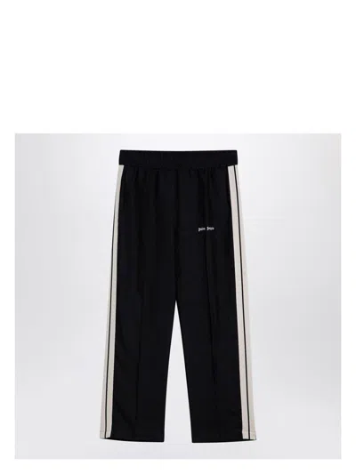 PALM ANGELS MEN'S ANTHRACITE LINEN SPORTS TROUSERS