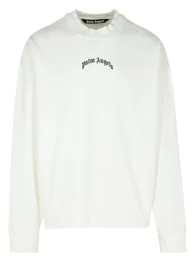 PALM ANGELS MEN'S BACK CURVED LOGO CREW