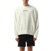 Palm Angels Relaxed Fit Knit Sweater With Bold Lettering In Off White/black